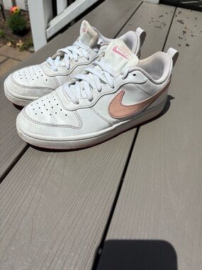 Nike Court Borough Low Recraft White Pink Sneakers Youth 5.5Y Women’s 7.5